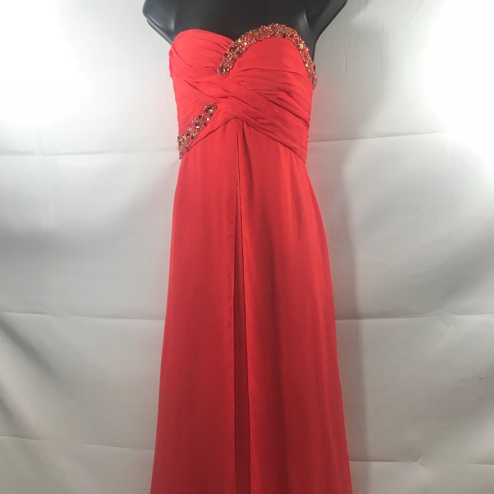 Adrianna Papell Strapless Beaded Evening Dress